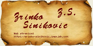 Zrinko Šiniković vizit kartica